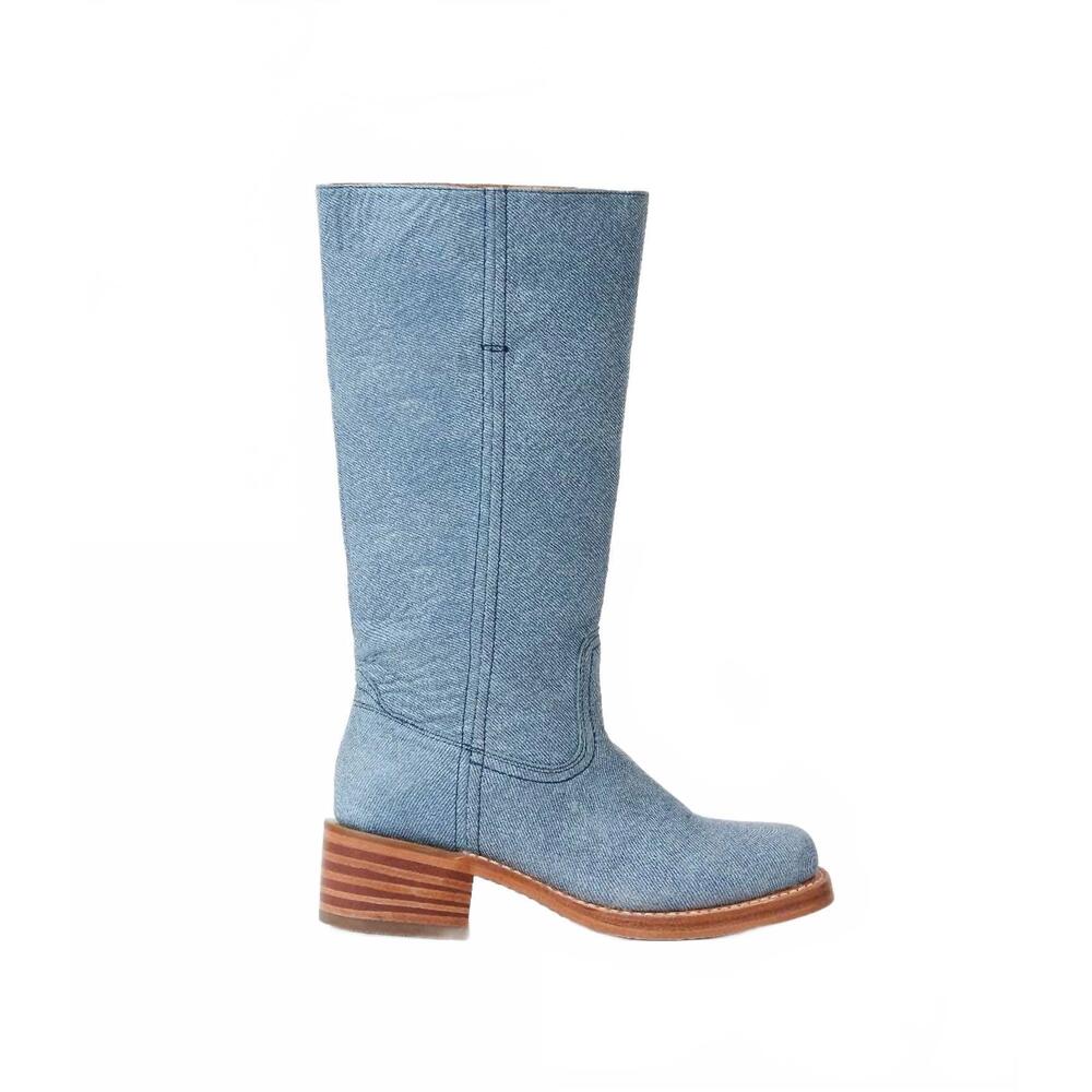 NEW FRYE women's campus heeled boots in sky blue - Picture 5 of 7